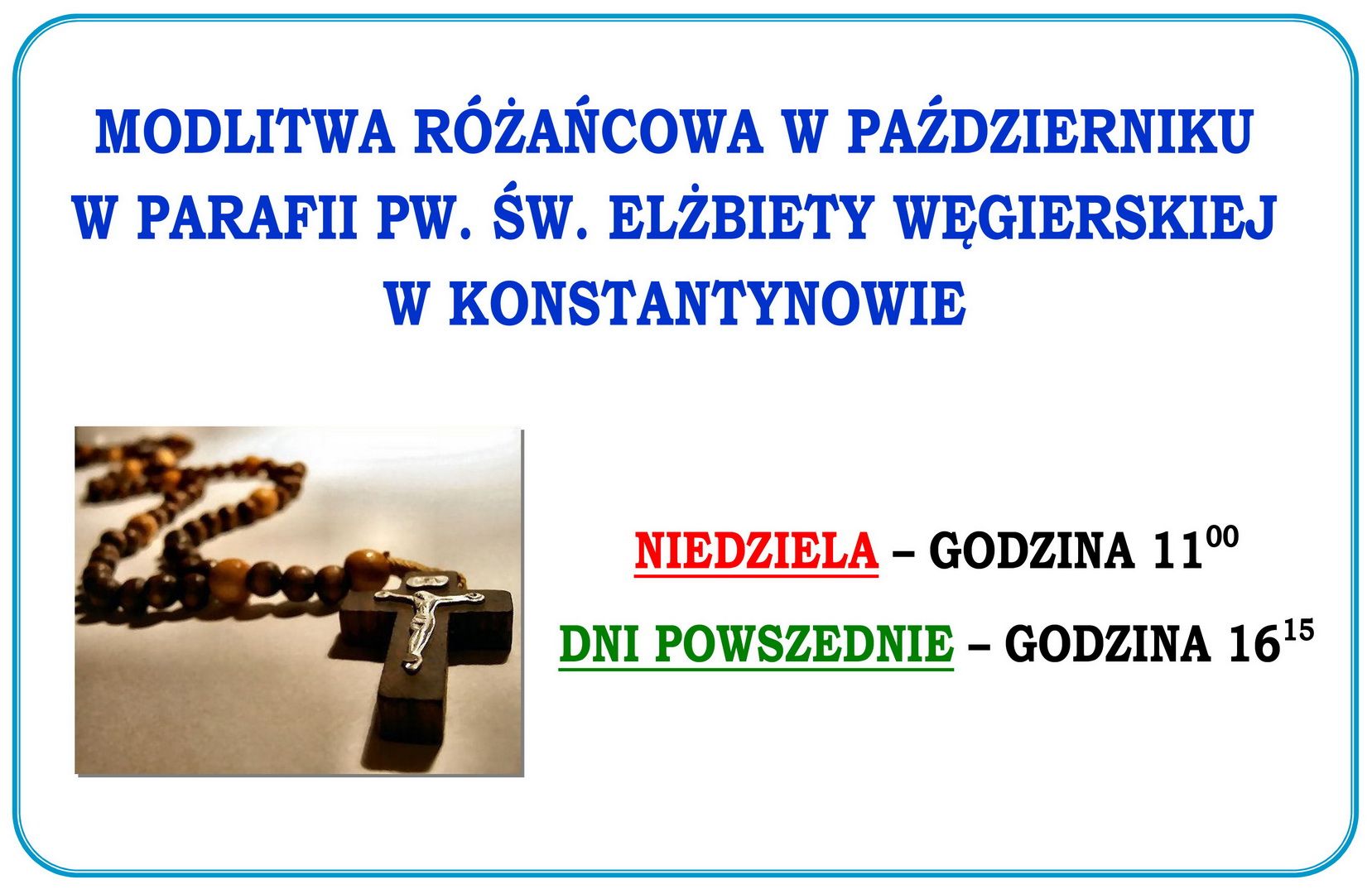 MODLITWA RÓŻAŃCOWA W PAŹDZIERNIKU